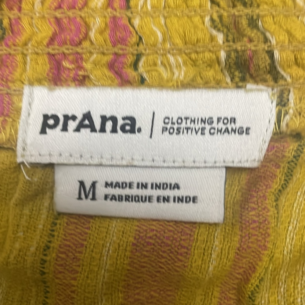 Prana Women's Little Palm Cami Leapfrog Stripe Gold Cotton Top NWT - Picture 6 of 9